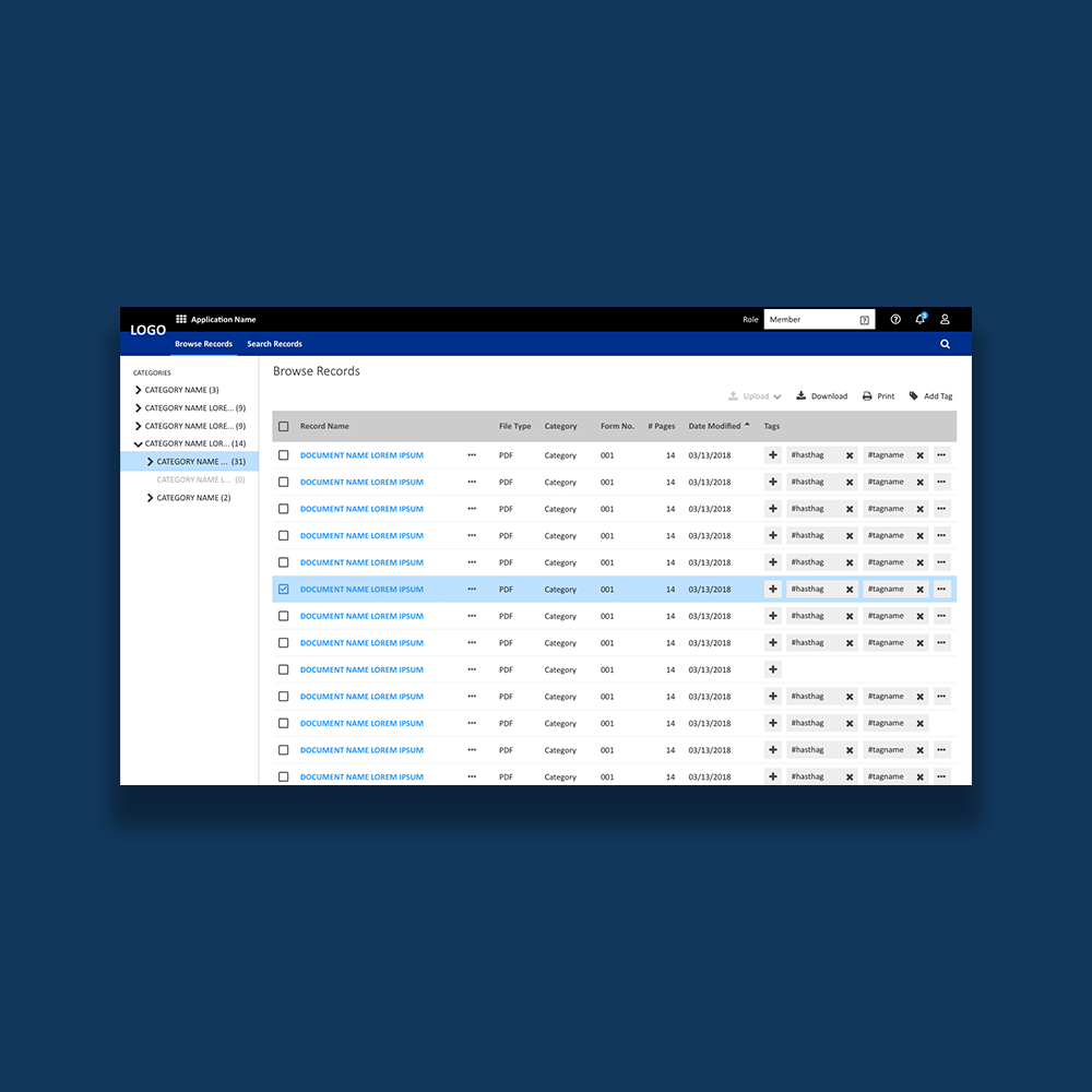 Filtered Table Example