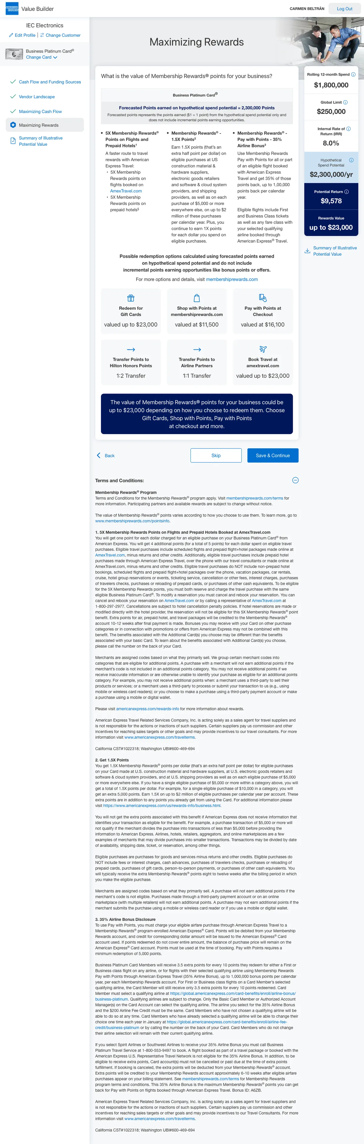Maximizing Rewards: forecasted Membership Rewards points and redemption options